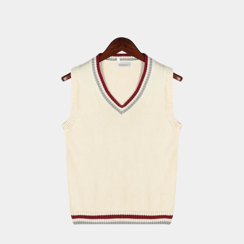 Herren Strickpullover ohne Ärmel mit V-Ausschnitt