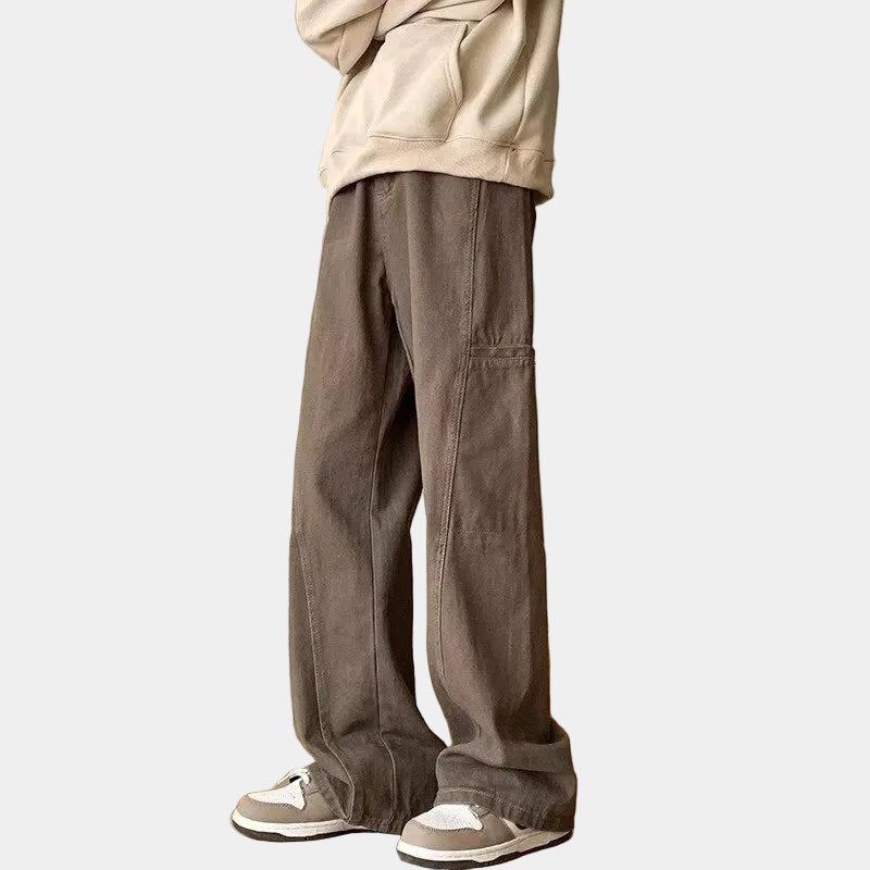 Herren Wide-Leg-Jeans aus Denim mit weiter Passform, Waschoptik und seitlicher Aufsatztasche