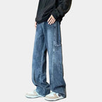 Herren Wide-Leg-Jeans aus Denim mit weiter Passform, Waschoptik und seitlicher Aufsatztasche
