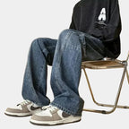 Herren Wide-Leg-Jeans aus Denim mit weiter Passform, Waschoptik und seitlicher Aufsatztasche