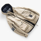 Herren Winterparka wattiert und wasserdicht mit Kapuze – Outdoor Jacke im Cargo-Stil
