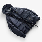 Herren Winterparka wattiert und wasserdicht mit Kapuze – Outdoor Jacke im Cargo-Stil
