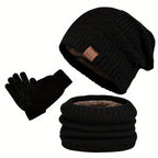 Herren Winterset mit Mütze, Loop-Schal & Touchscreen-Handschuhen – Gefüttert