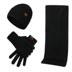 Herren Winterset mit Beanie, Strickschal & Touchscreen-Handschuhen