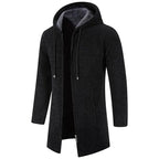 Herren Wolljacke mit Kapuze, weicher Wollmischung und lockerem Schnitt