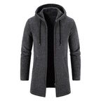 Herren Wolljacke mit Kapuze, weicher Wollmischung und lockerem Schnitt