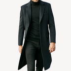 Herren Langer Wollmantel – Eleganter Wintermantel mit Reverskragen, Einreiher