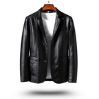 Herren klassische PU-Lederjacke mit figurbetontem Schnitt und vielseitigem Design