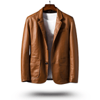 Herren klassische PU-Lederjacke mit figurbetontem Schnitt und vielseitigem Design