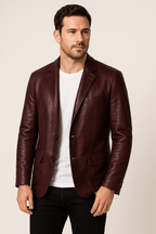 Herren klassische PU-Lederjacke mit figurbetontem Schnitt und vielseitigem Design
