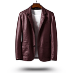 Herren klassische PU-Lederjacke mit figurbetontem Schnitt und vielseitigem Design