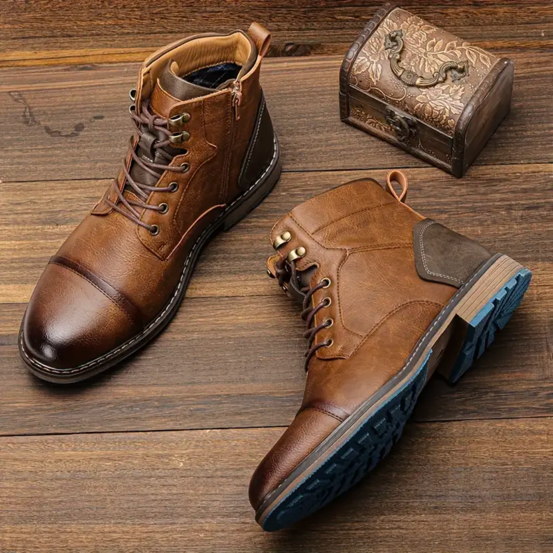 Herren klassische Stiefeletten mit rundem Zehenbereich