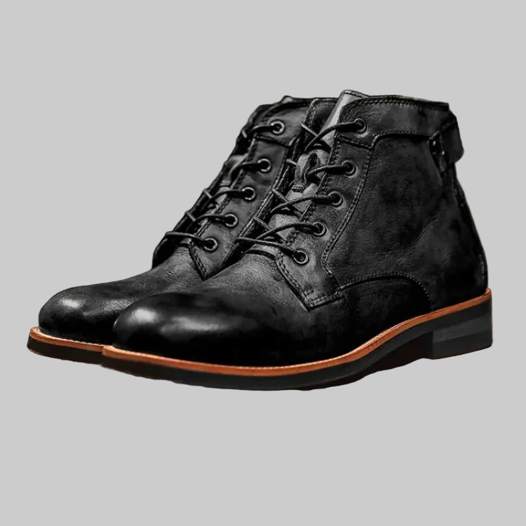 Herren lässige Schnürstiefeletten mit gepolstertem Schaft und robuster Sohle