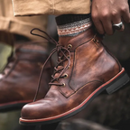 Herren lässige Schnürstiefeletten mit gepolstertem Schaft und robuster Sohle