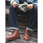 Herren lässige Schnürstiefeletten mit gepolstertem Schaft und robuster Sohle