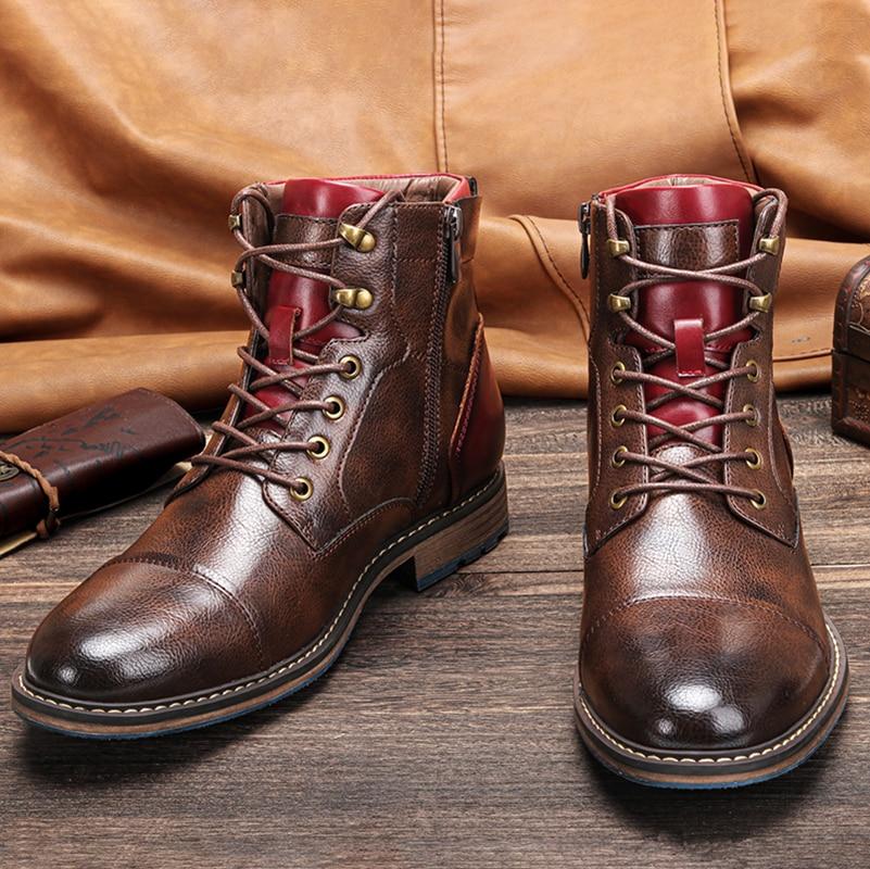 Herren lässige Schnürstiefeletten mit robuster Sohle