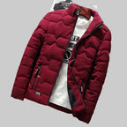 Herren Steppjacke mit Stehkragen – Warme Winterjacke mit Wellen-Steppung