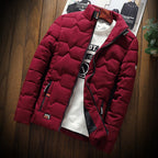 Herren Steppjacke mit Stehkragen – Warme Winterjacke mit Wellen-Steppung