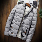Herren Steppjacke mit Stehkragen – Warme Winterjacke mit Wellen-Steppung
