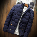 Herren Steppjacke mit Stehkragen – Warme Winterjacke mit Wellen-Steppung