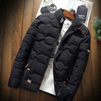 Herren Steppjacke mit Stehkragen – Warme Winterjacke mit Wellen-Steppung
