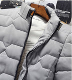 Herren Steppjacke mit Stehkragen – Warme Winterjacke mit Wellen-Steppung