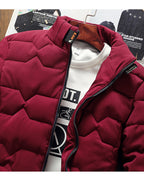 Herren Steppjacke mit Stehkragen – Warme Winterjacke mit Wellen-Steppung