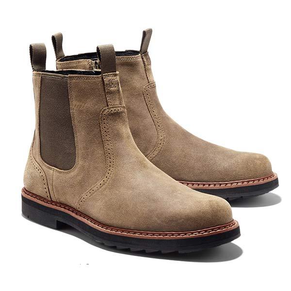 Herren modische Chelsea-Boots mit Profilsohle und elastischen Seiteneinsätzen
