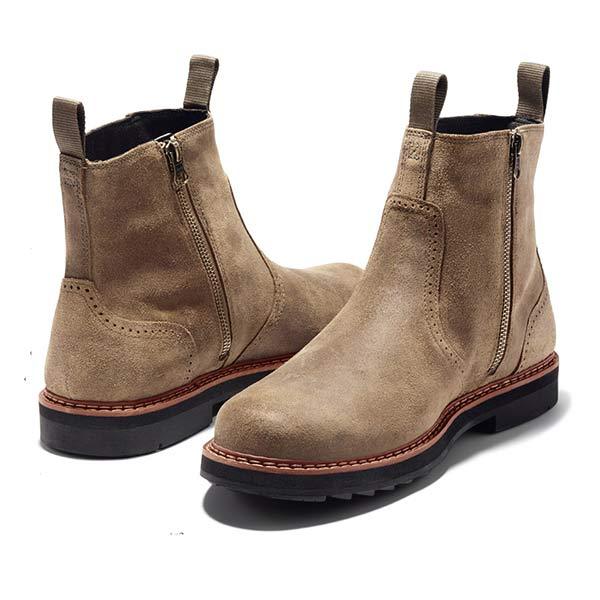 Herren modische Chelsea-Boots mit Profilsohle und elastischen Seiteneinsätzen