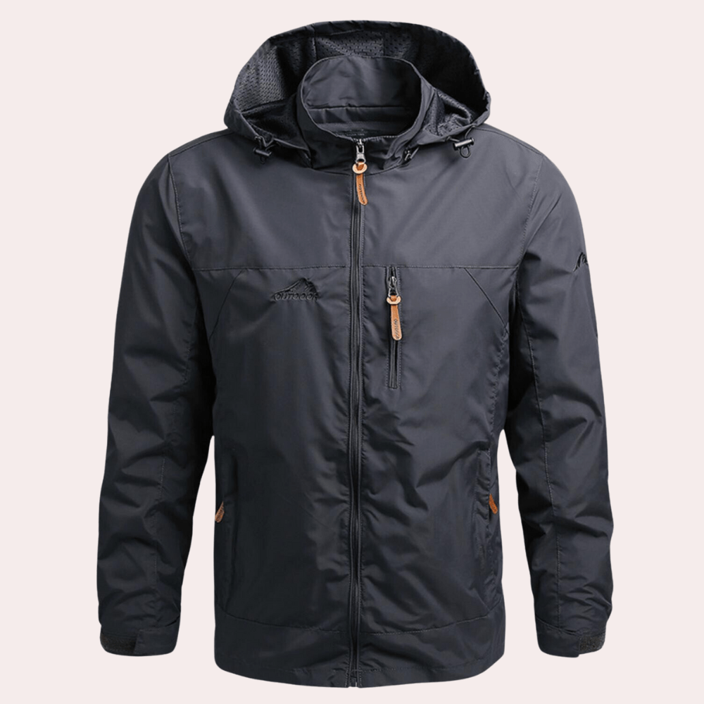 Herren Outdoorjacke mit Kapuze – Wasserabweisende Windjacke, Herbst Winter