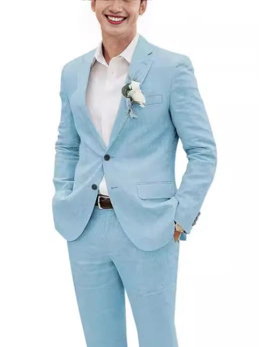 Herrenanzug aus Leinen im Slim Fit mit lässigem Stil