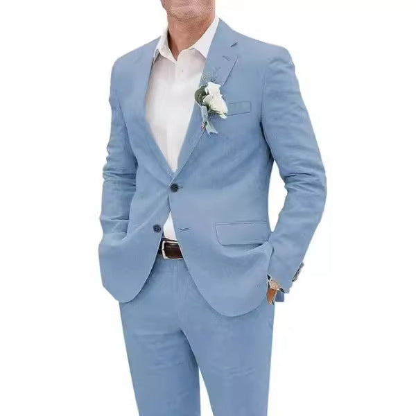 Herrenanzug aus Leinen im Slim Fit mit lässigem Stil