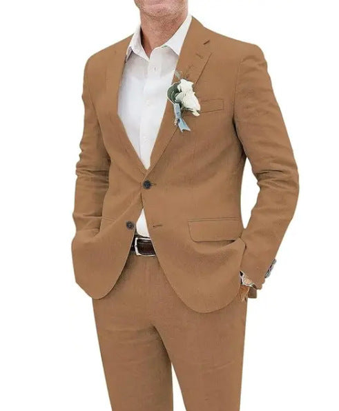 Herrenanzug aus Leinen im Slim Fit mit lässigem Stil