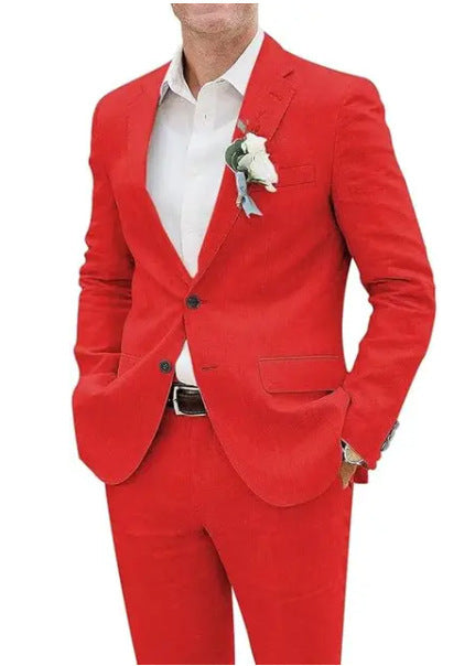 Herrenanzug aus Leinen im Slim Fit mit lässigem Stil