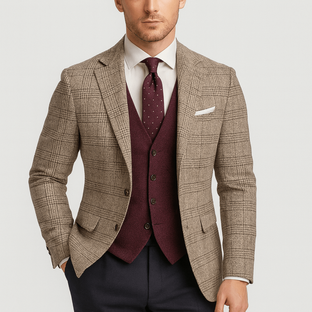 Herrenblazer mit tailliertem Schnitt und fallendem Revers