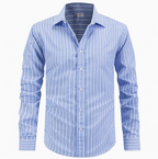 Herren Streifenhemd Slim Fit Langarm – klassisches Business Hemd gestreift
