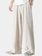 Herrenhose mit weitem Schnitt, elastischem Bund und Kordelzug