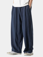 Herrenhose mit weitem Schnitt, elastischem Bund und Kordelzug