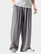 Herrenhose mit weitem Schnitt, elastischem Bund und Kordelzug