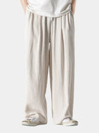 Herrenhose mit weitem Schnitt, elastischem Bund und Kordelzug