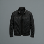 Herren Übergangsjacke aus Baumwolle mit Stehkragen – Canvas Jacke im Washed-Look
