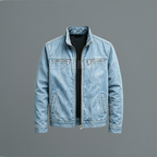 Herren Übergangsjacke aus Baumwolle mit Stehkragen – Canvas Jacke im Washed-Look