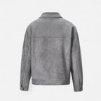 Herren Suede Jacke Oversize in Wildlederoptik – Übergangsjacke mit Pattentaschen