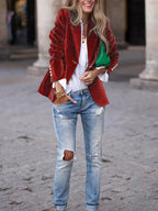 Klassischer Damenblazer mit Ein-Knopf-Verschluss