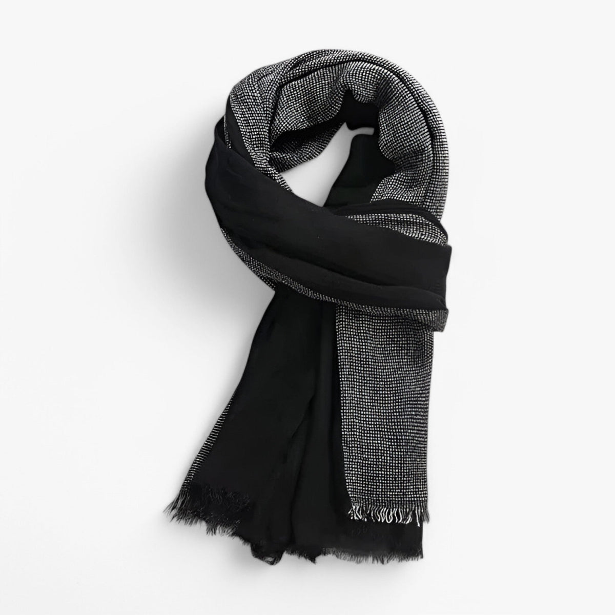 Herren Zweifarbiger Wendeschal – Eleganter Winterschal mit Fransen, Herbst Winter