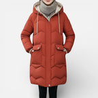 Women's winter coat with hood and zipper