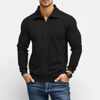 Herren Strickjacke mit Reißverschluss und Strukturmuster