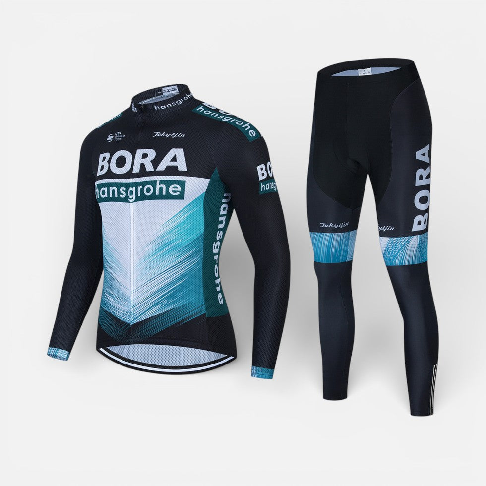 Herren Radsport Set mit langärmligem Trikot und Radhose