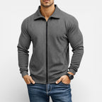 Herren Strickjacke mit Reißverschluss und Strukturmuster