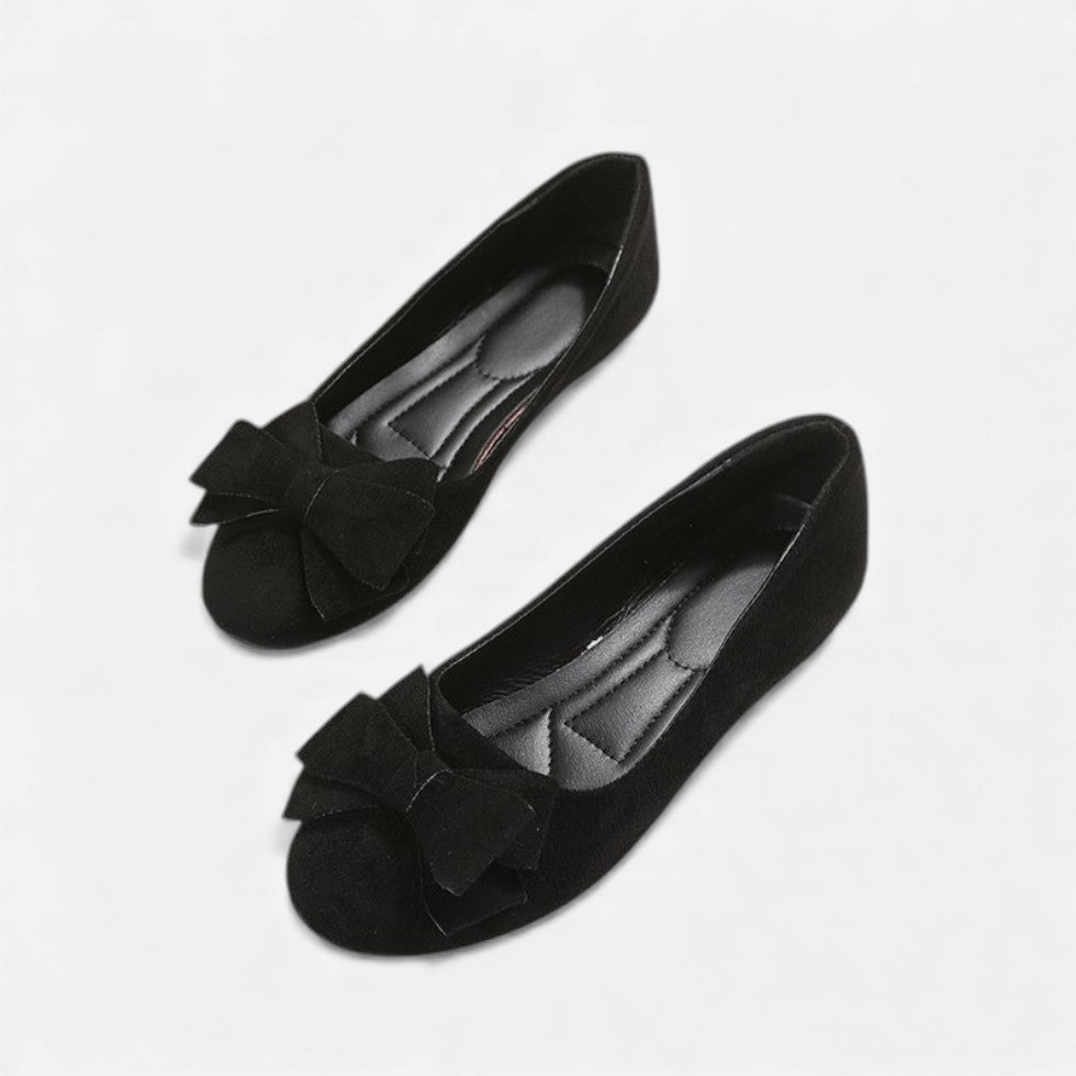 Damen Ballerinas mit Schleifendetail und flacher Sohle